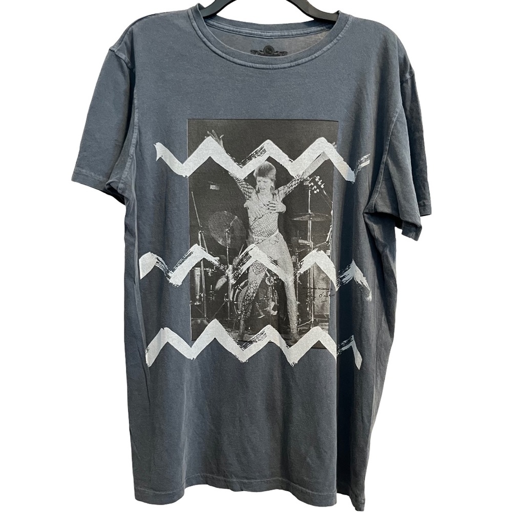 DAVID BOWIE x Vintage Concert Tees Terry O’Neill Graphic Tee in Blue Sz S/M NWOT